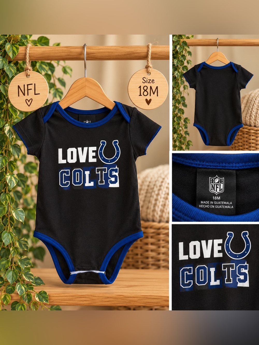 NFL Indianapolis Colts Baby Bodysuit 18M 🏈💙